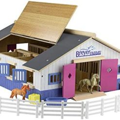 Top 10 😉 Horses Unicorn Magic Wooden Stable Playset With 6 Unicorns | 6 Piece Playset | 6 Stablemates Unicorns Included | 6” H X 9” L X 2.5” D | 1:32 Scale | Model #59218, Multicolo ✔️ -Slot Cars toys Sales Shop 41D9Lg1cfDL. AC