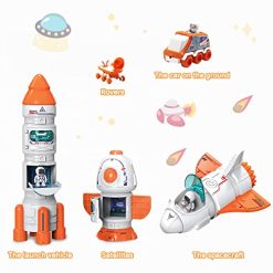 Coupon 🎁 Space Toy For Kids Rocket Ship Toys With Space Shuttle, Astronaut Figures, Space Rover, Spaces Station, 5 In 1 Spaceship Toy For Boys 3-8, Aerospace Model Space Figure Toys With Sound & Ligh 🤩 -Slot Cars toys Sales Shop 41Lrtv2bURL