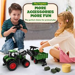 Top 10 🎉 Remote Control Tractor Toy, Kids RC Tractor Set & Truck And Trailer Front Loader - Metal Car Head/8 Wheel/ Light, Toddlers Farm Vehicle Toys For 2 3 4 5 6 7 8 9 Year Old Boys 🔔 Christmas 🎂 Birthday Gif 😉 -Slot Cars toys Sales Shop 51B9ZCZMXoL