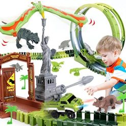 Best deal β 174 PCS Dinosaur Toys Race Track, Flexible Train Tracks With 8 Dinosaurs Figures, 2 Electric Race Cars Vehicle Playset With Lights To Create A Dinosaur World Road Race For Toddlers Kids Boys π§ Girls βοΈ 5 Best deal β 174 PCS Dinosaur Toys Race Track, Flexible Train Tracks With 8 Dinosaurs Figures, 2 Electric Race Cars Vehicle Playset With Lights To Create A Dinosaur World Road Race For Toddlers Kids Boys π§ Girls βοΈ -Slot Cars toys Sales Shop 51Qbe38P8L. AC