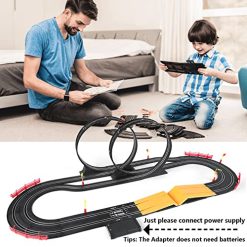 Best Sale 🔔 Electric High-Speed Slot Car Race Car Track Sets With 2 1:43 Scale Slot Cars And 2 Hand Controllers With Headlights And Dual Racing, Toys Gifts For 6 7 8 9 10 11 12 Boys Girl 😉 -Slot Cars toys Sales Shop 51cla6tHskL