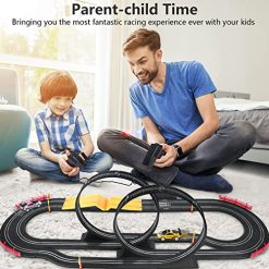 Best Sale 🔔 Electric High-Speed Slot Car Race Car Track Sets With 2 1:43 Scale Slot Cars And 2 Hand Controllers With Headlights And Dual Racing, Toys Gifts For 6 7 8 9 10 11 12 Boys Girl 😉 -Slot Cars toys Sales Shop 51pixmIlQRL