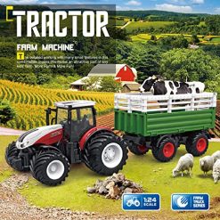 Hot Sale ✔️ RC Tractor Remote Control Farm Truck With Trailer, 1/24 Scale 2.4Ghz Electronic Tractor Farm Vehicle Toy With Light For Kids Age 5, 6, 7, 8, 9 And Up Years Old ⌛ 2 Hot Sale ✔️ RC Tractor Remote Control Farm Truck With Trailer, 1/24 Scale 2.4Ghz Electronic Tractor Farm Vehicle Toy With Light For Kids Age 5, 6, 7, 8, 9 And Up Years Old ⌛ -Slot Cars toys Sales Shop 61wWuDPpUsL